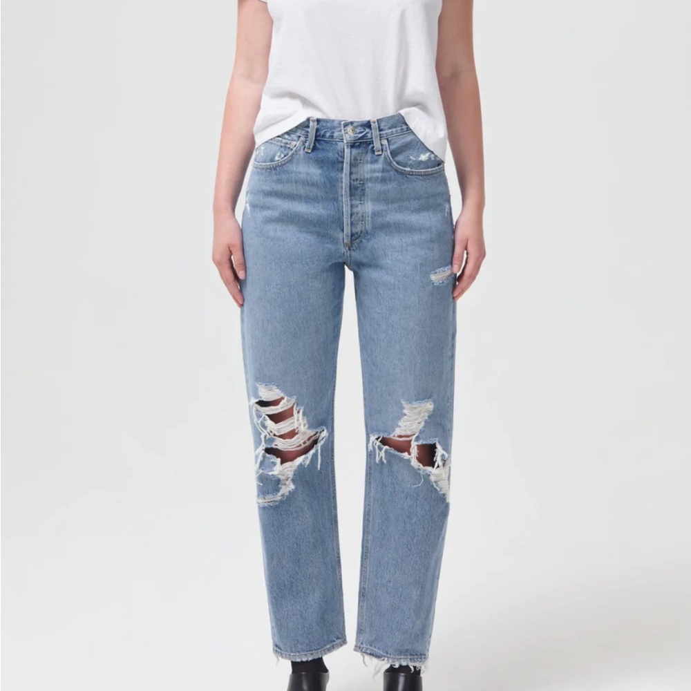 AGOLDE 90'S vintage style mid-ride loose fit jeans in fall out— size 27